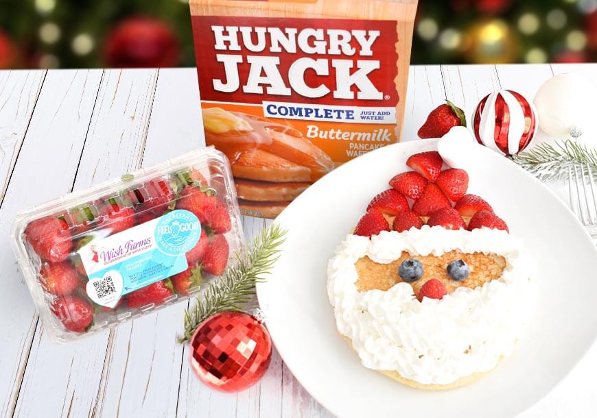 Santa Pancakes | Wish Farms Strawberry Recipes