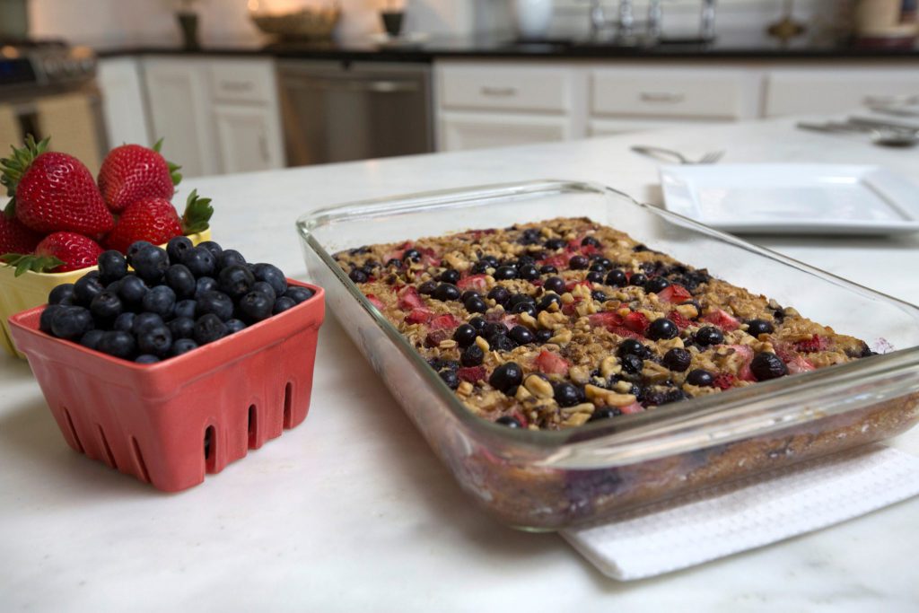 Strawberry & Blueberry Oatmeal Casserole Wish Farms