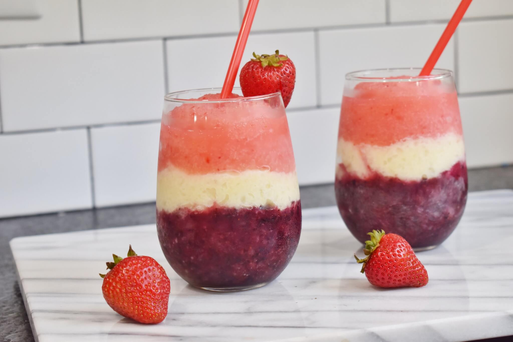 Triple-Layer Berry Wine Slushies | Wish Farms Mixed Berry Recipes