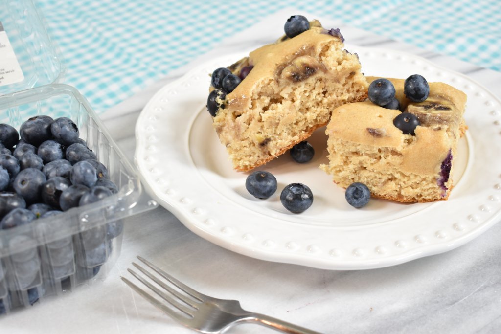 Banana Blueberry Sheet Pan Pancakes