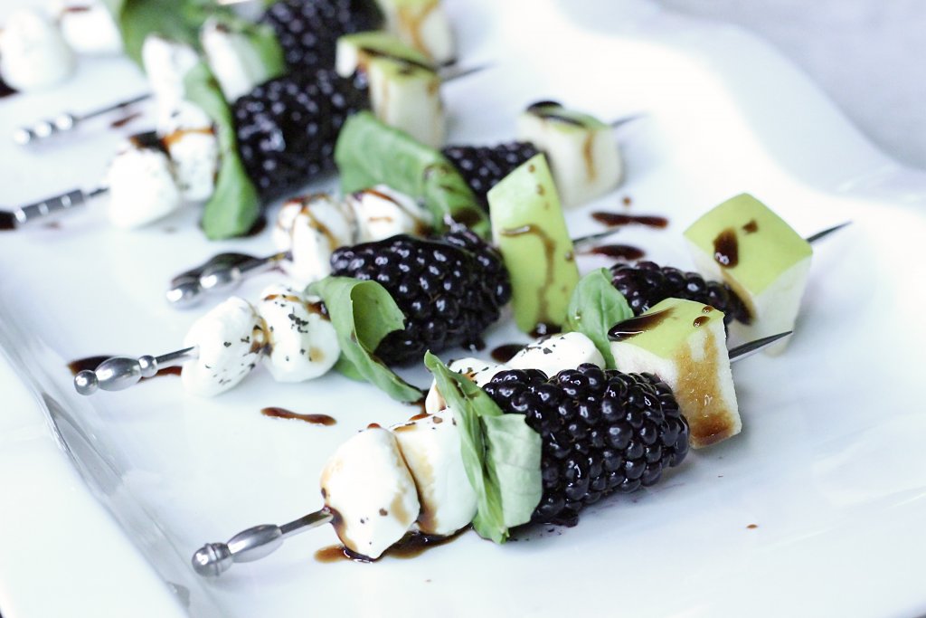 Blackberry & Apple Caprese Skewers with fresh berries from Wish Farms