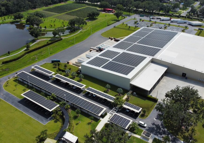 Wish Farms, headquarters in Plant City, is now 75% powered by solar energy.