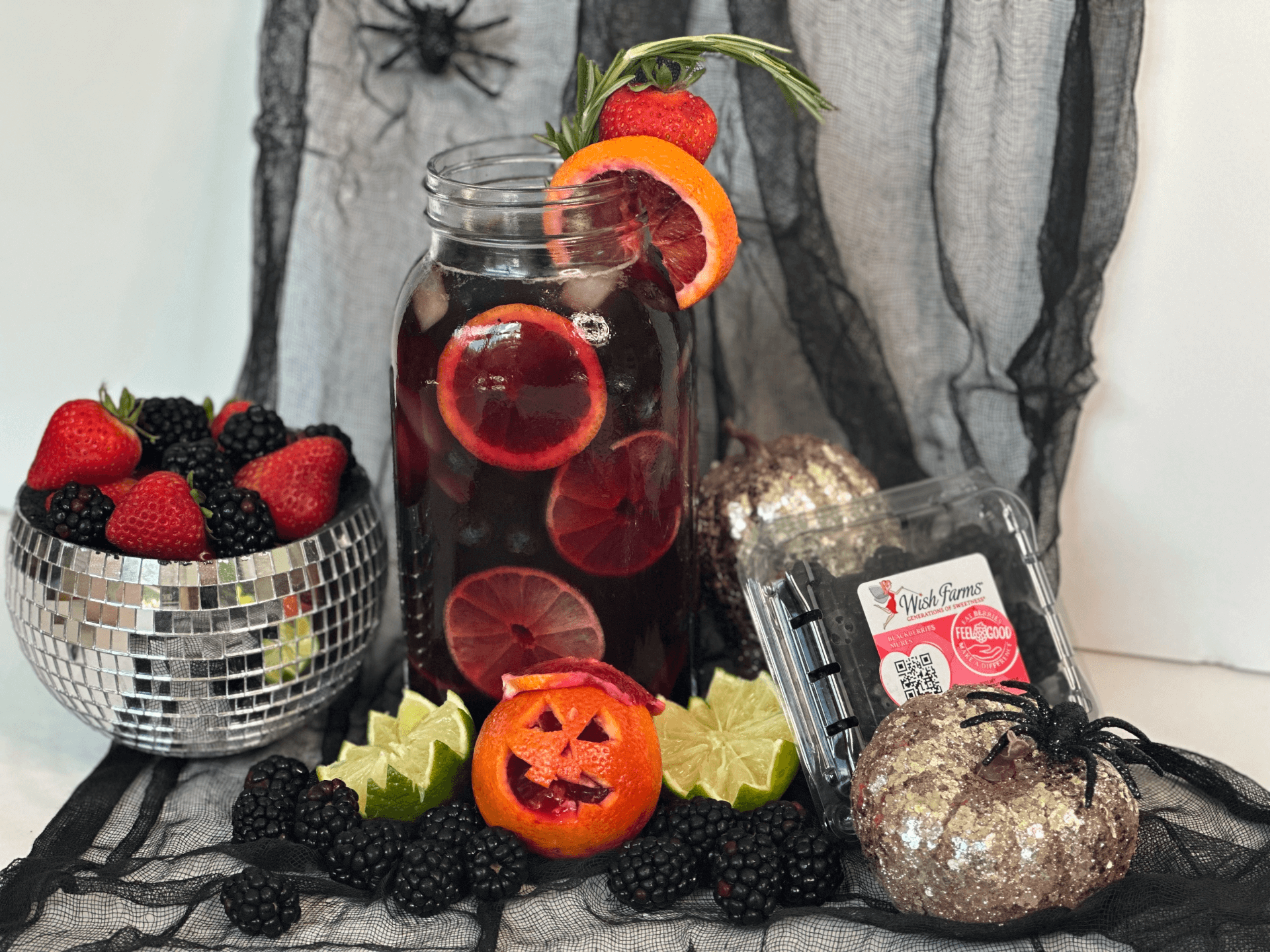 Spooky Blackberry Halloween Sangria With Red Wine