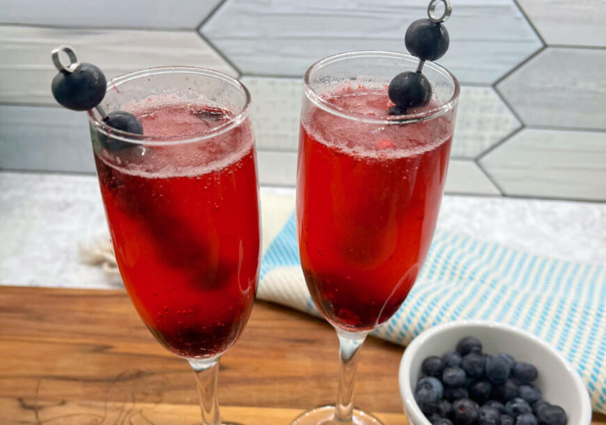 Bubbly Blueberry Mimosas recipe from Wish Farms