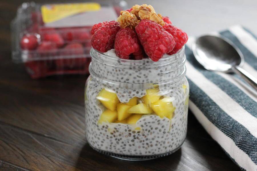 Mango Raspberry Chia Seed Pudding - Wish Farms