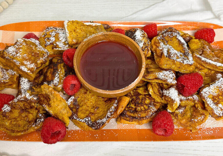 Pumpkin French Toast Bites with Raspberry Syrup - Wish Farms