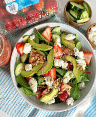 Strawberry goat cheese salad banner