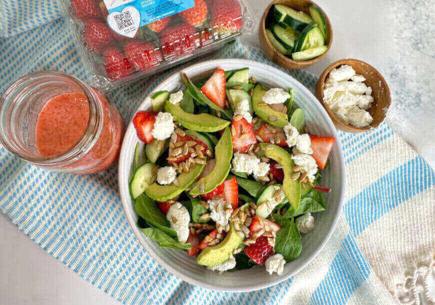 Strawberry goat cheese salad banner