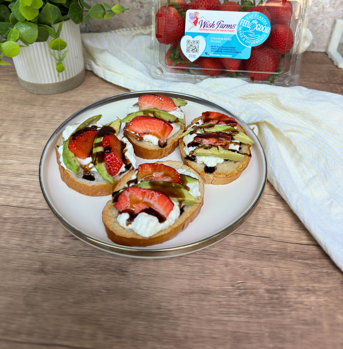 Strawberry Burrata Avocado Toast Recipe I WIsh Farms