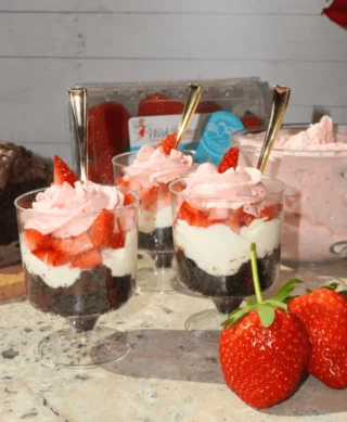 Strawberry Cake Parfait Banner