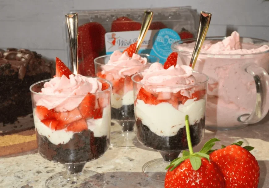 Strawberry Cake Parfait Banner